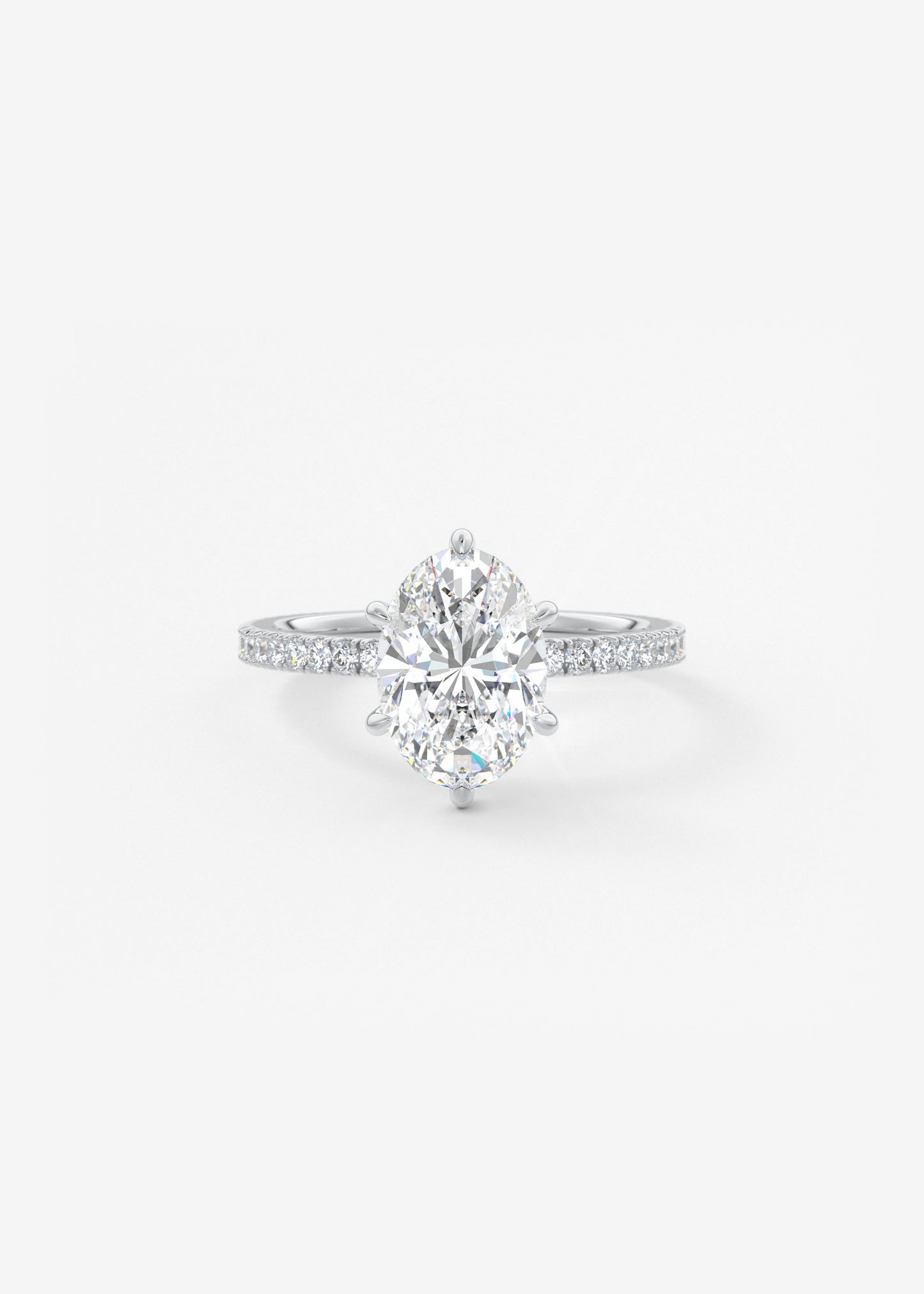 Oval Solitaire With Raised Basket Gallery Lab Grown Diamond Engagement Ring