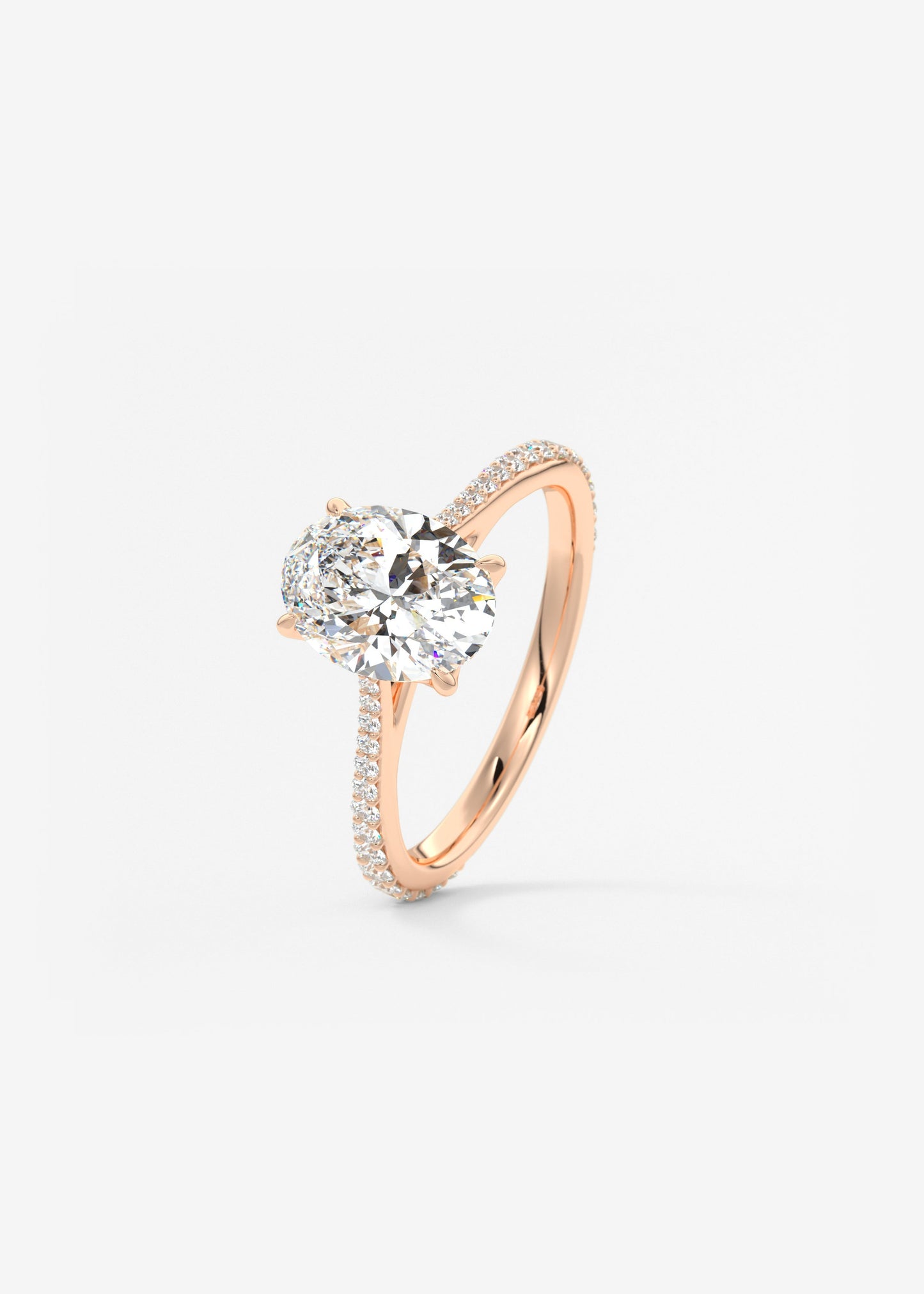 Oval Solitaire With Raised Basket Gallery Lab Grown Diamond Engagement Ring