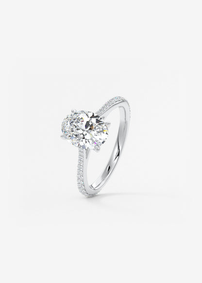 Oval Solitaire With Raised Basket Gallery Lab Grown Diamond Engagement Ring