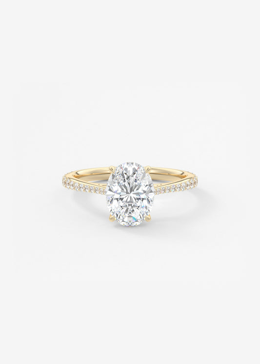 Oval Solitaire With Raised Basket Gallery Lab Grown Diamond Engagement Ring