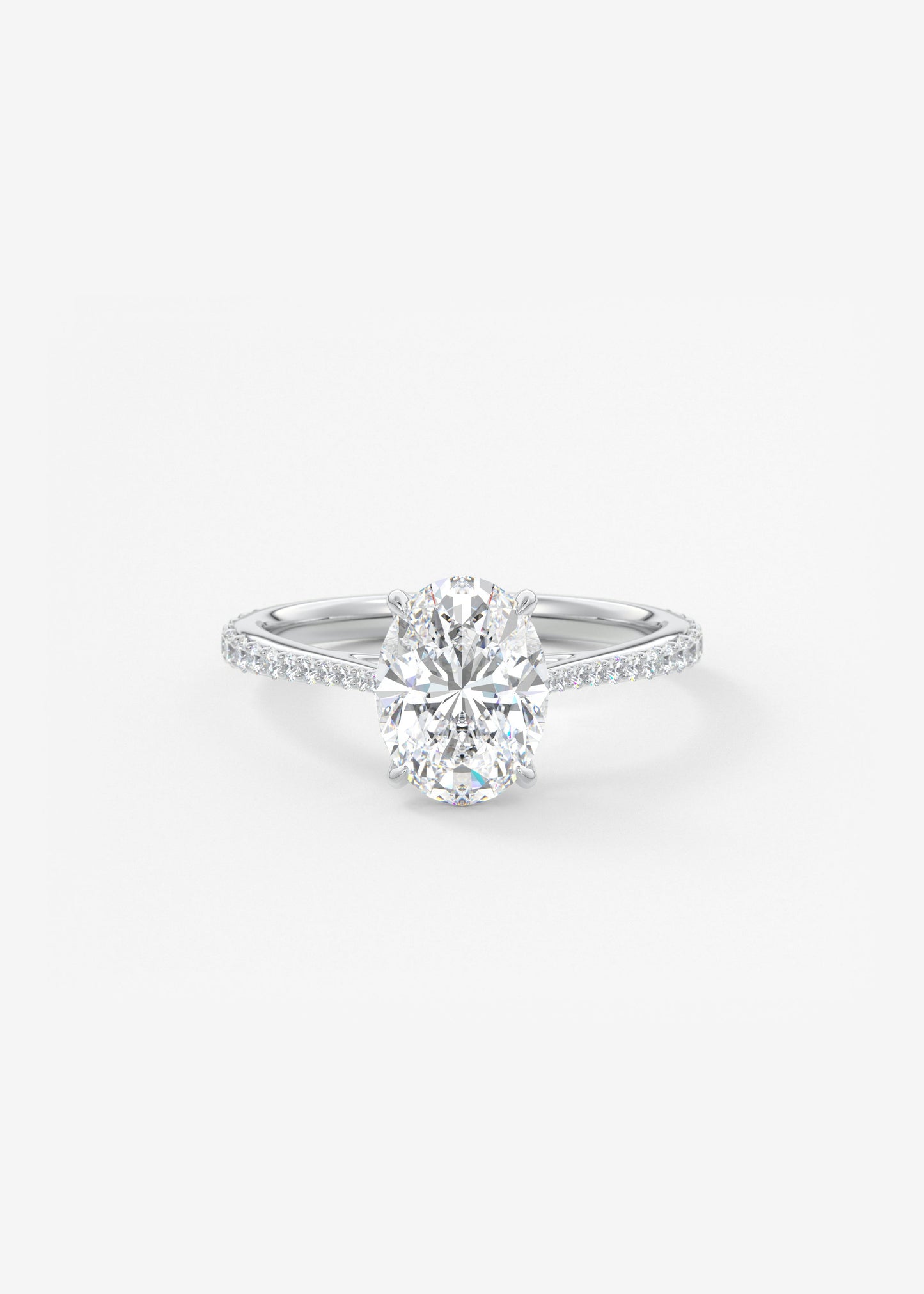 Oval Solitaire With Raised Basket Gallery Lab Grown Diamond Engagement Ring