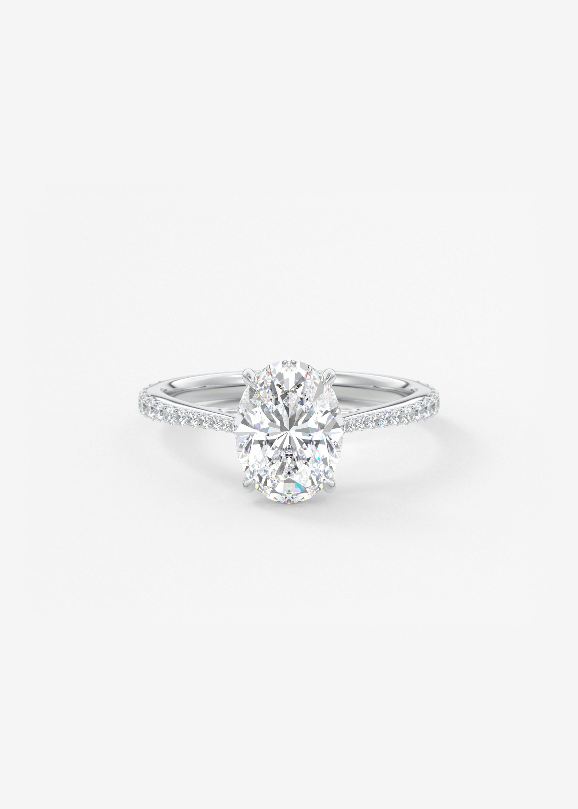 Oval Solitaire With Raised Basket Gallery Lab Grown Diamond Engagement Ring