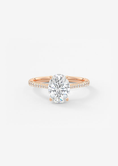 Oval Solitaire With Raised Basket Gallery Lab Grown Diamond Engagement Ring