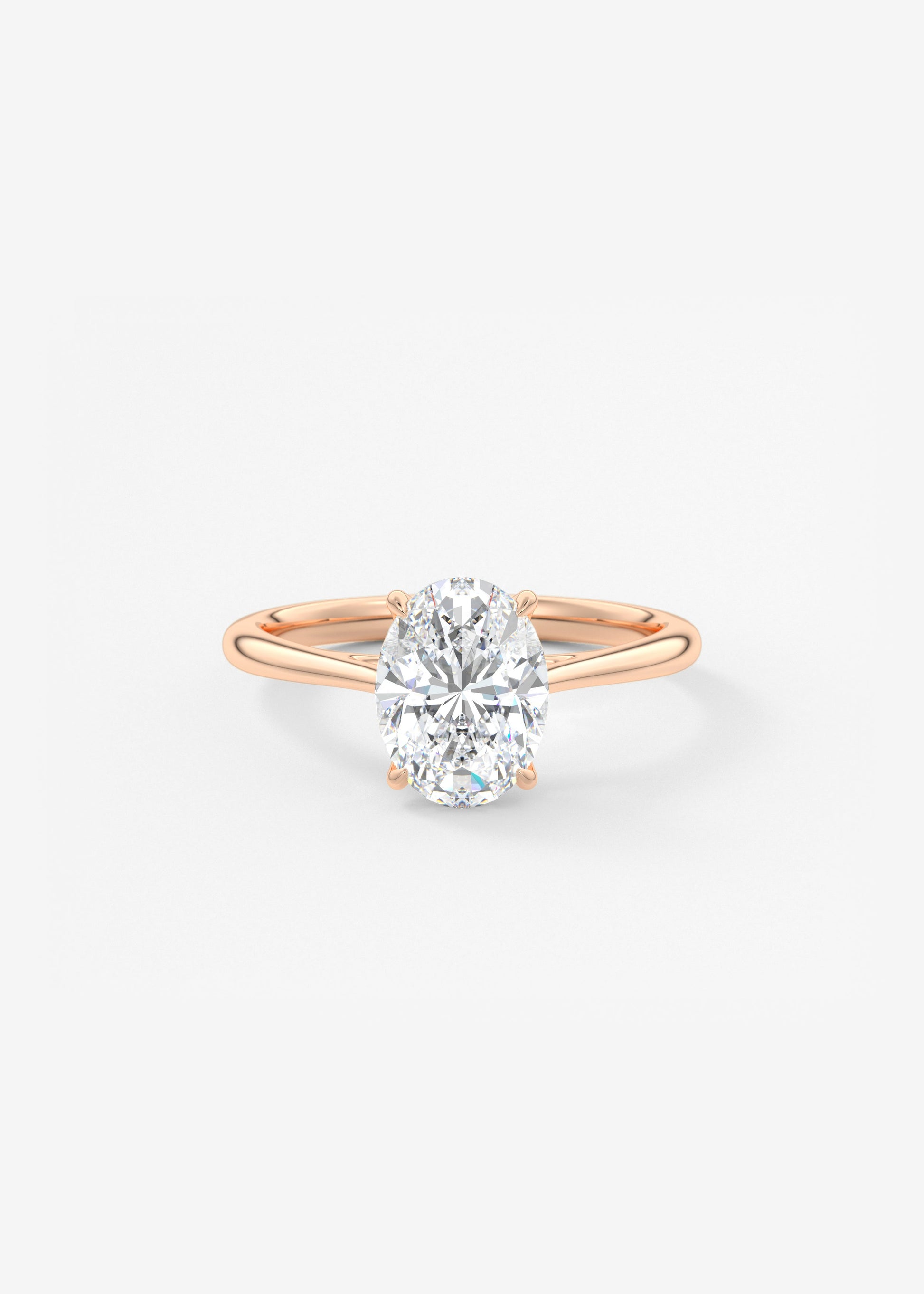 Oval Solitaire With Raised Basket Gallery Lab Grown Diamond Engagement Ring
