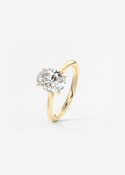 Oval Solitaire With Raised Basket Gallery Lab Grown Diamond Engagement Ring