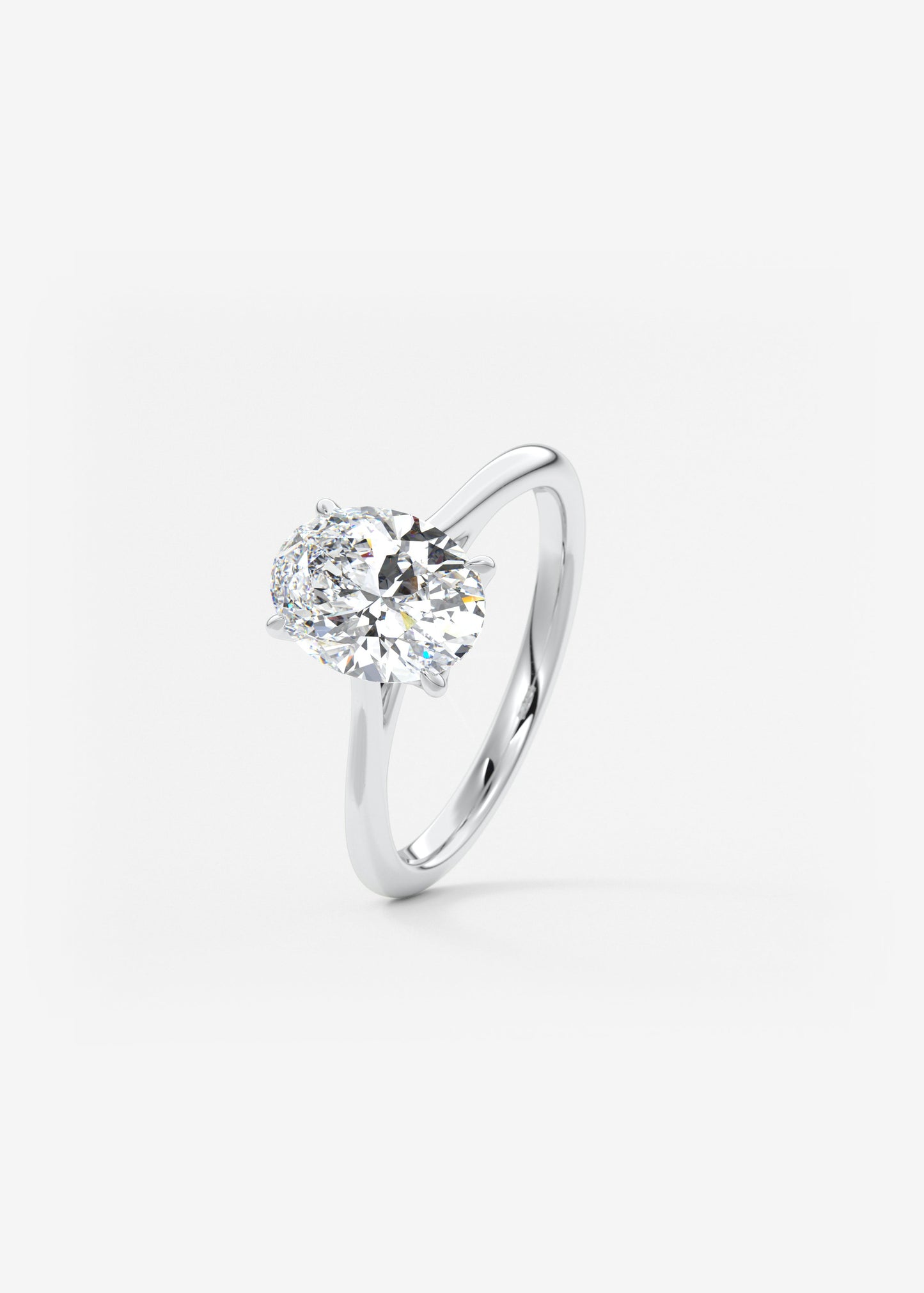 Oval Solitaire With Raised Basket Gallery Lab Grown Diamond Engagement Ring