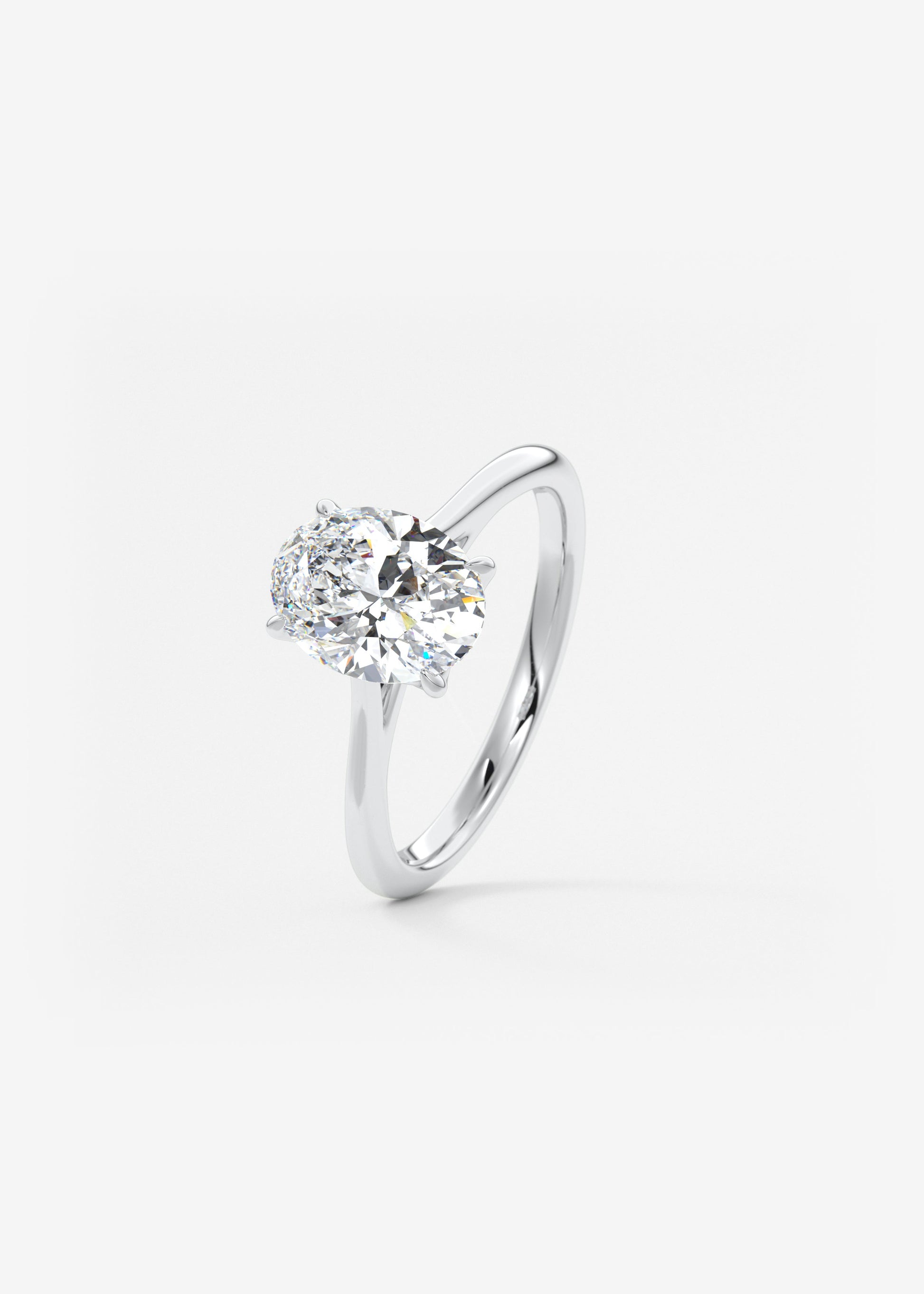 Oval Solitaire With Raised Basket Gallery Lab Grown Diamond Engagement Ring