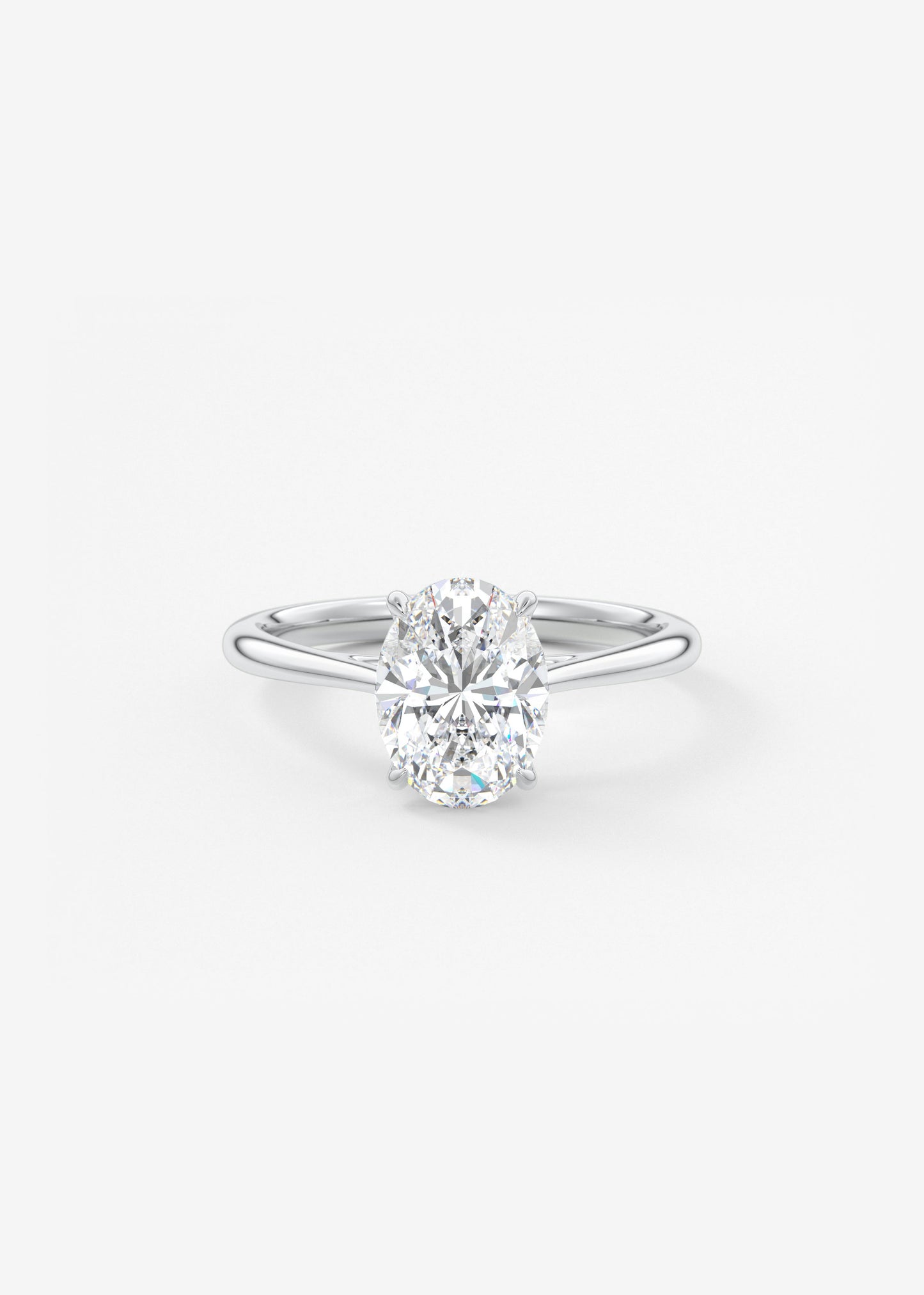 Oval Solitaire With Raised Basket Gallery Lab Grown Diamond Engagement Ring