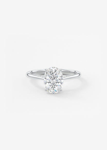Oval Solitaire With Raised Basket Gallery Lab Grown Diamond Engagement Ring