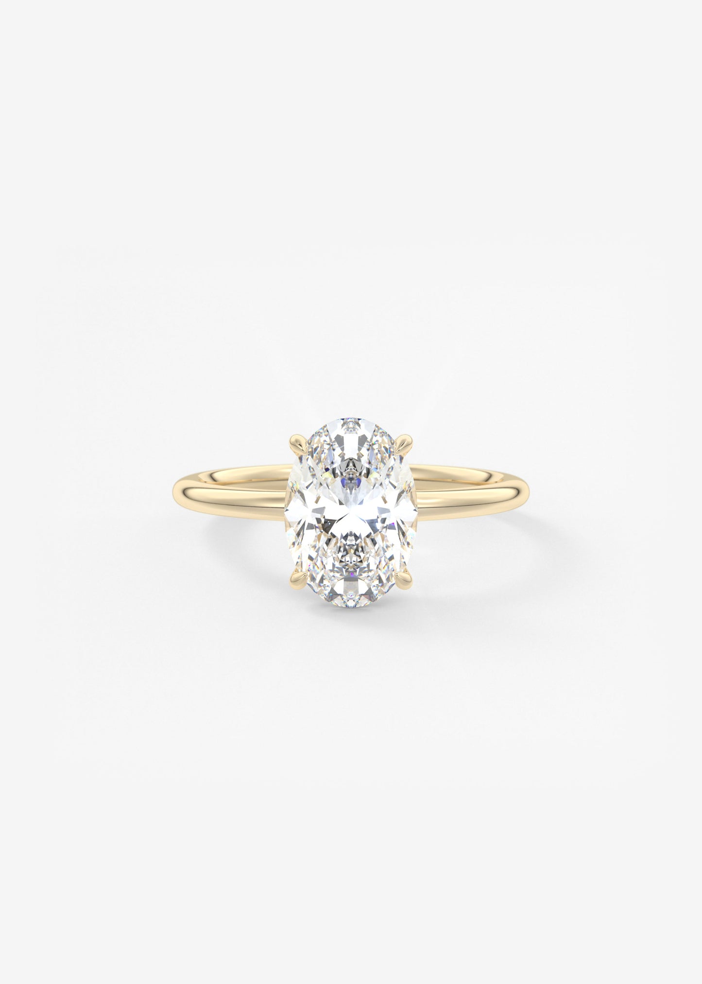 Oval Solitaire With Raised Basket Gallery Lab Grown Diamond Engagement Ring
