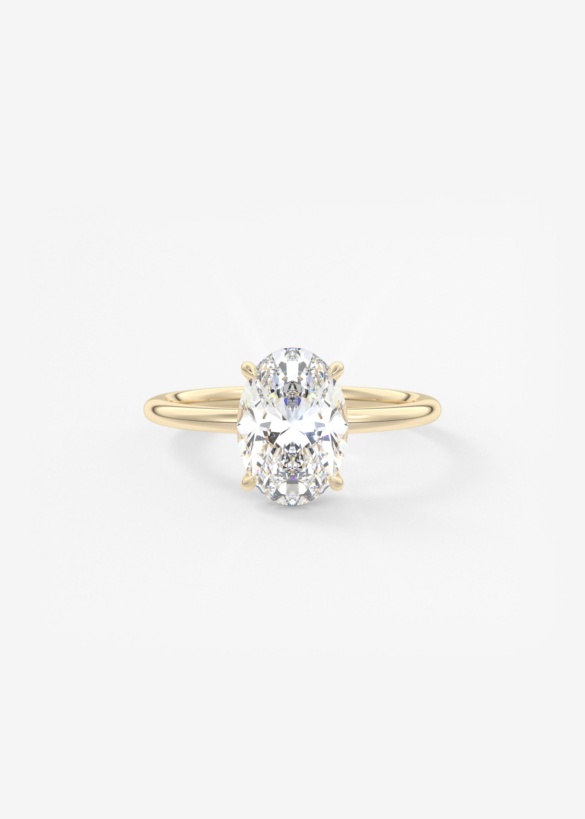 Oval Solitaire With Raised Basket Gallery Lab Grown Diamond Engagement Ring