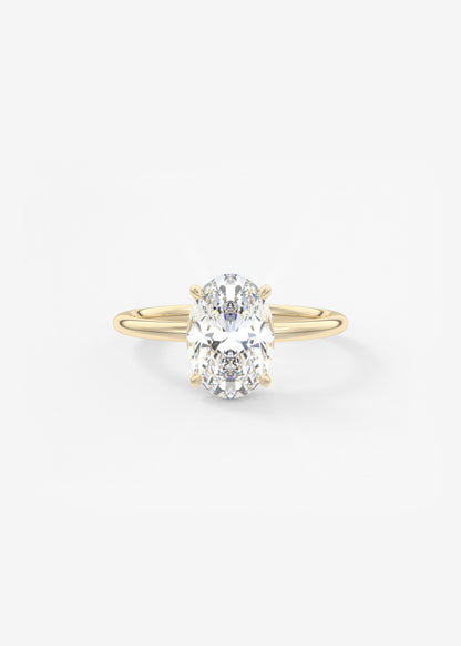 Oval Solitaire With Raised Basket Gallery Lab Grown Diamond Engagement Ring