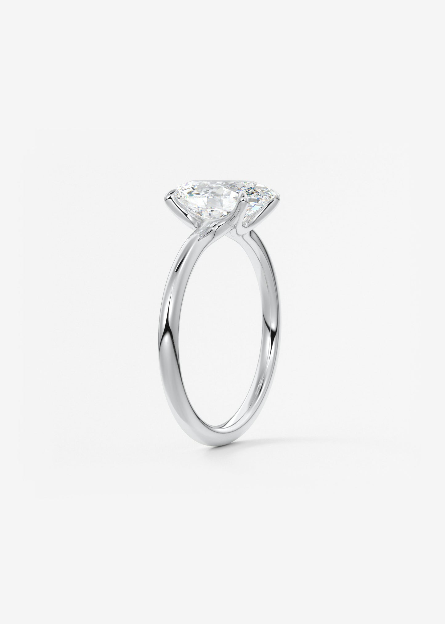Oval Solitaire With Raised Basket Gallery Lab Grown Diamond Engagement Ring