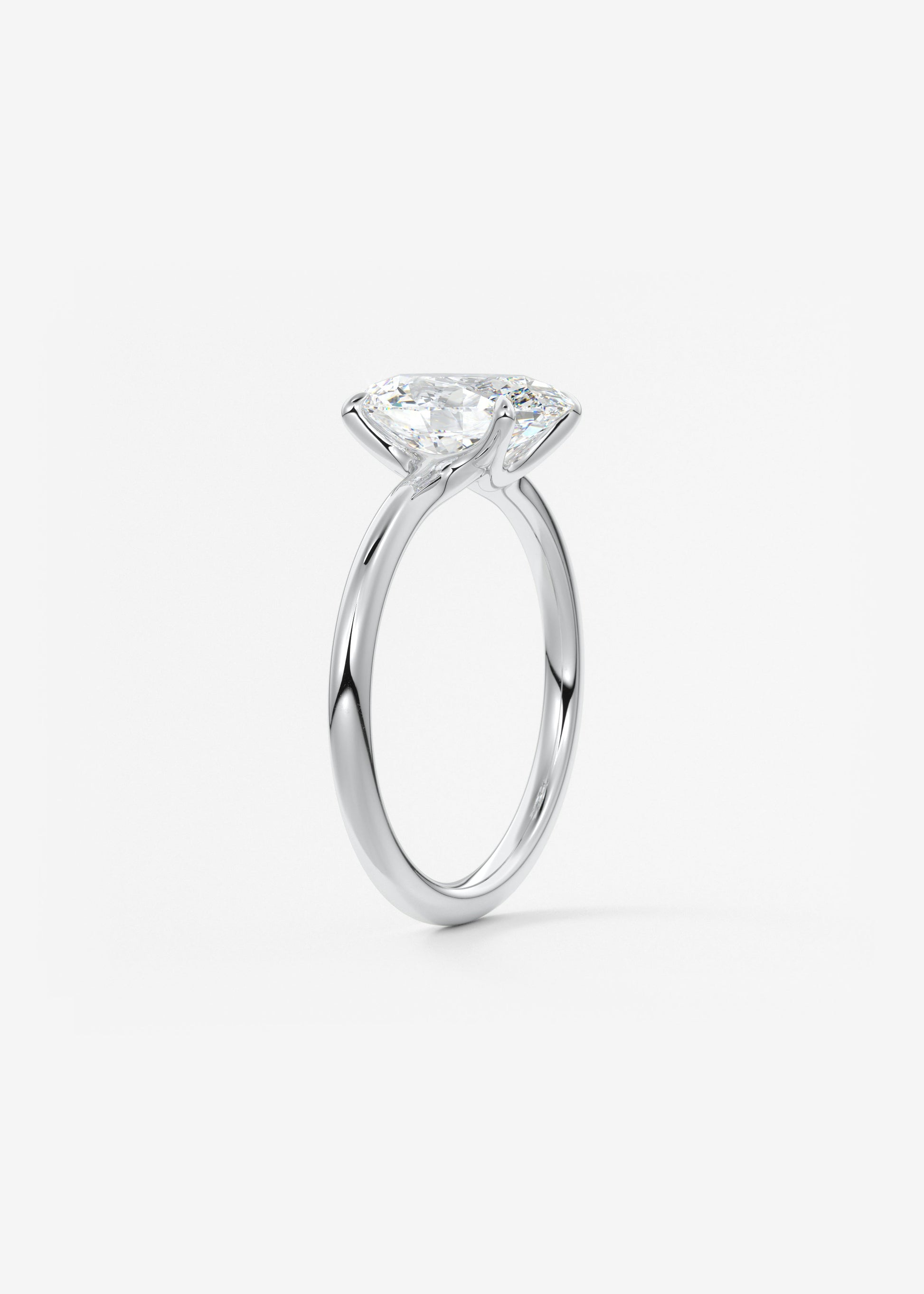 Oval Solitaire With Raised Basket Gallery Lab Grown Diamond Engagement Ring