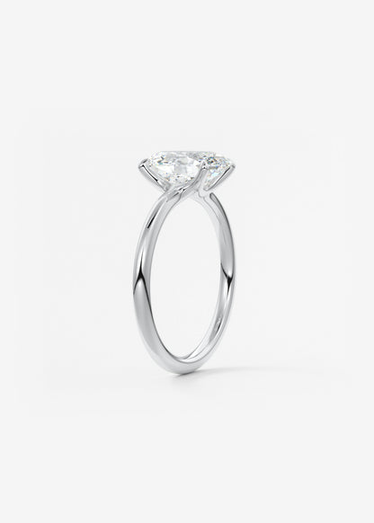Oval Solitaire With Raised Basket Gallery Lab Grown Diamond Engagement Ring