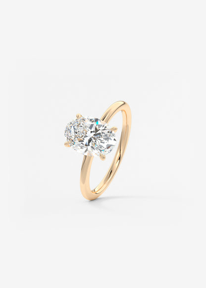 Oval Solitaire With Raised Basket Gallery Lab Grown Diamond Engagement Ring