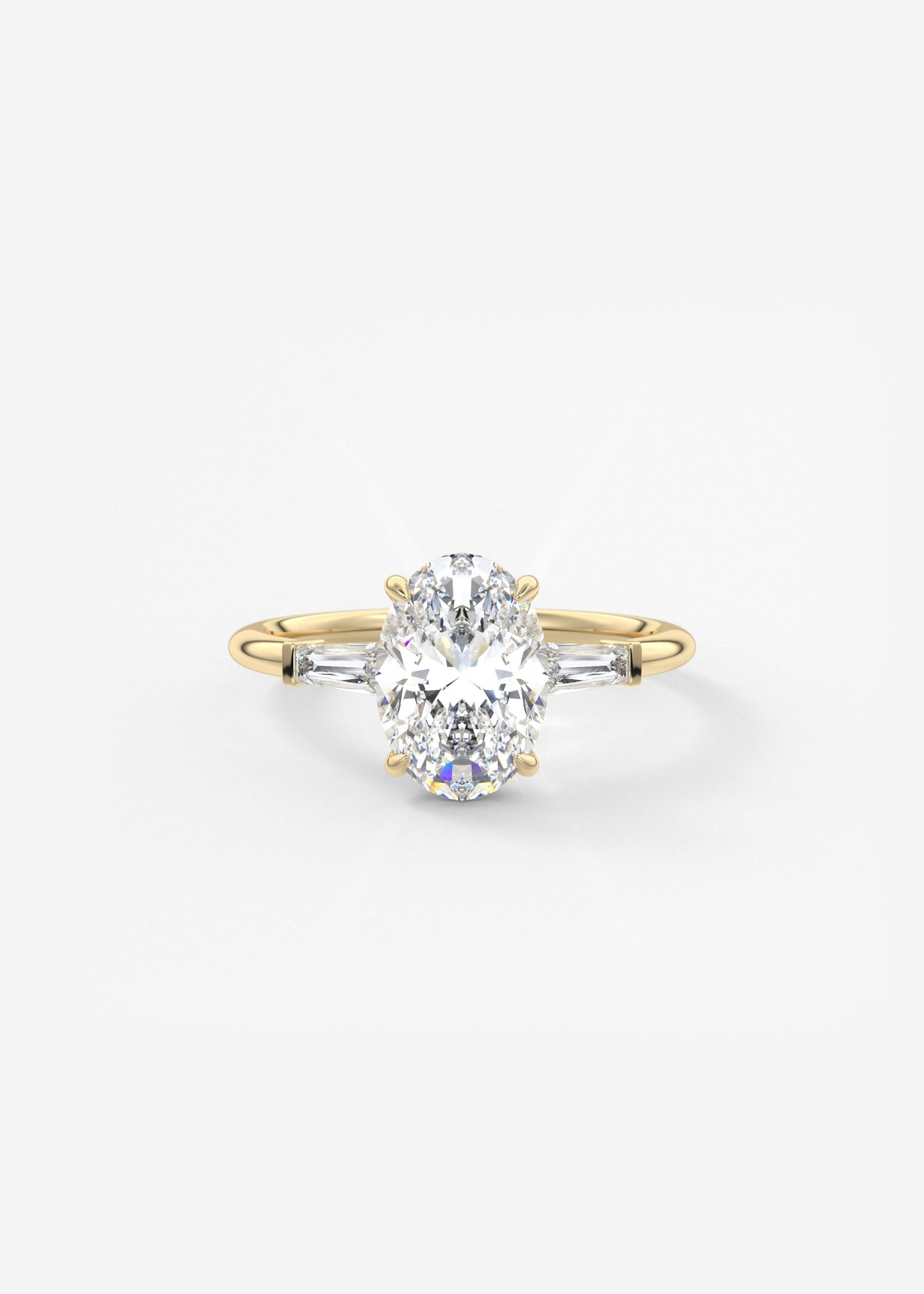 Oval Solitaire With Raised Basket Gallery Lab Grown Diamond Engagement Ring