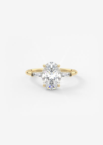 Oval Solitaire With Raised Basket Gallery Lab Grown Diamond Engagement Ring