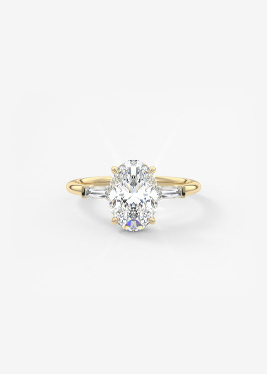 Oval Solitaire With Raised Basket Gallery Lab Grown Diamond Engagement Ring