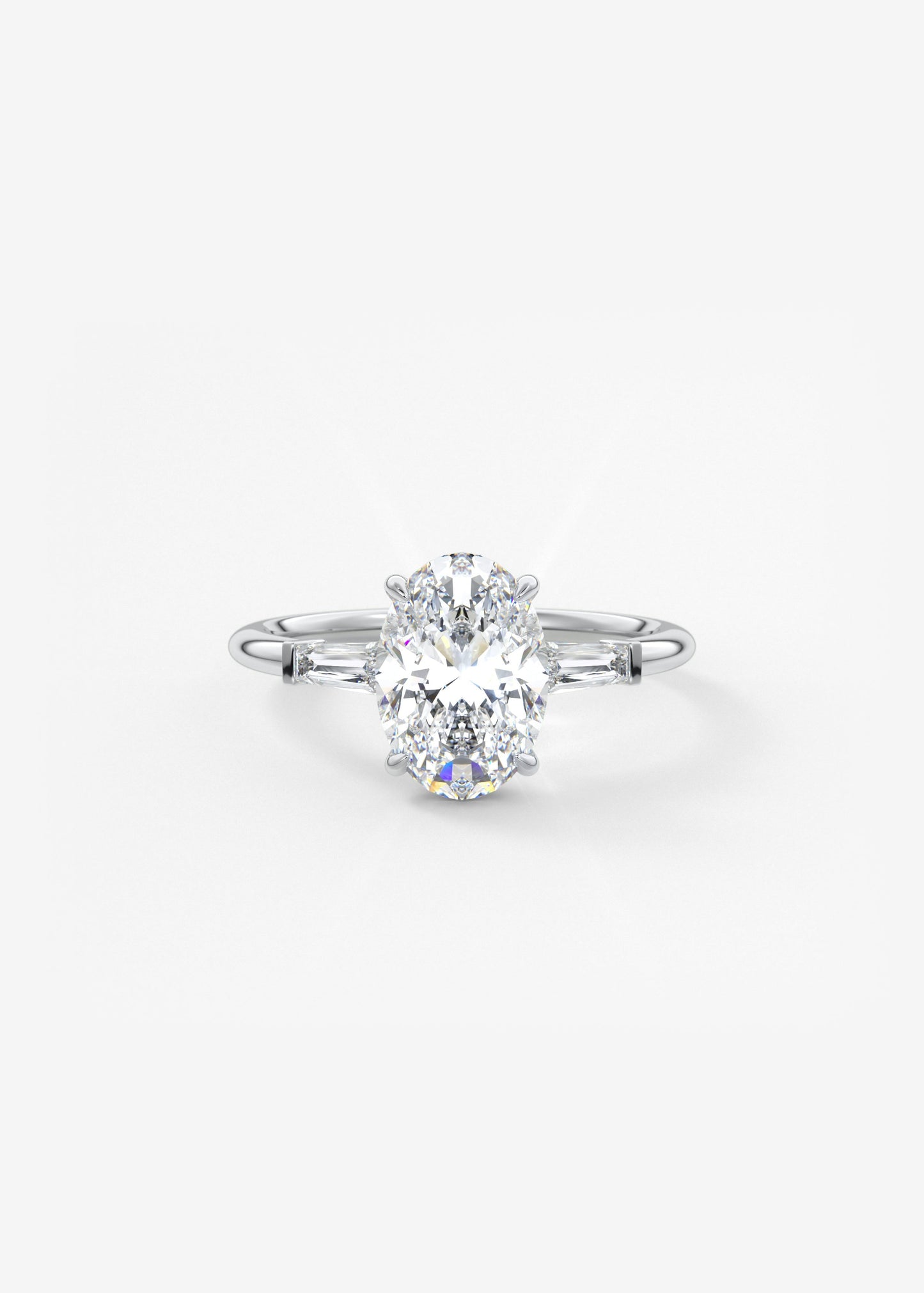 Oval Solitaire With Raised Basket Gallery Lab Grown Diamond Engagement Ring