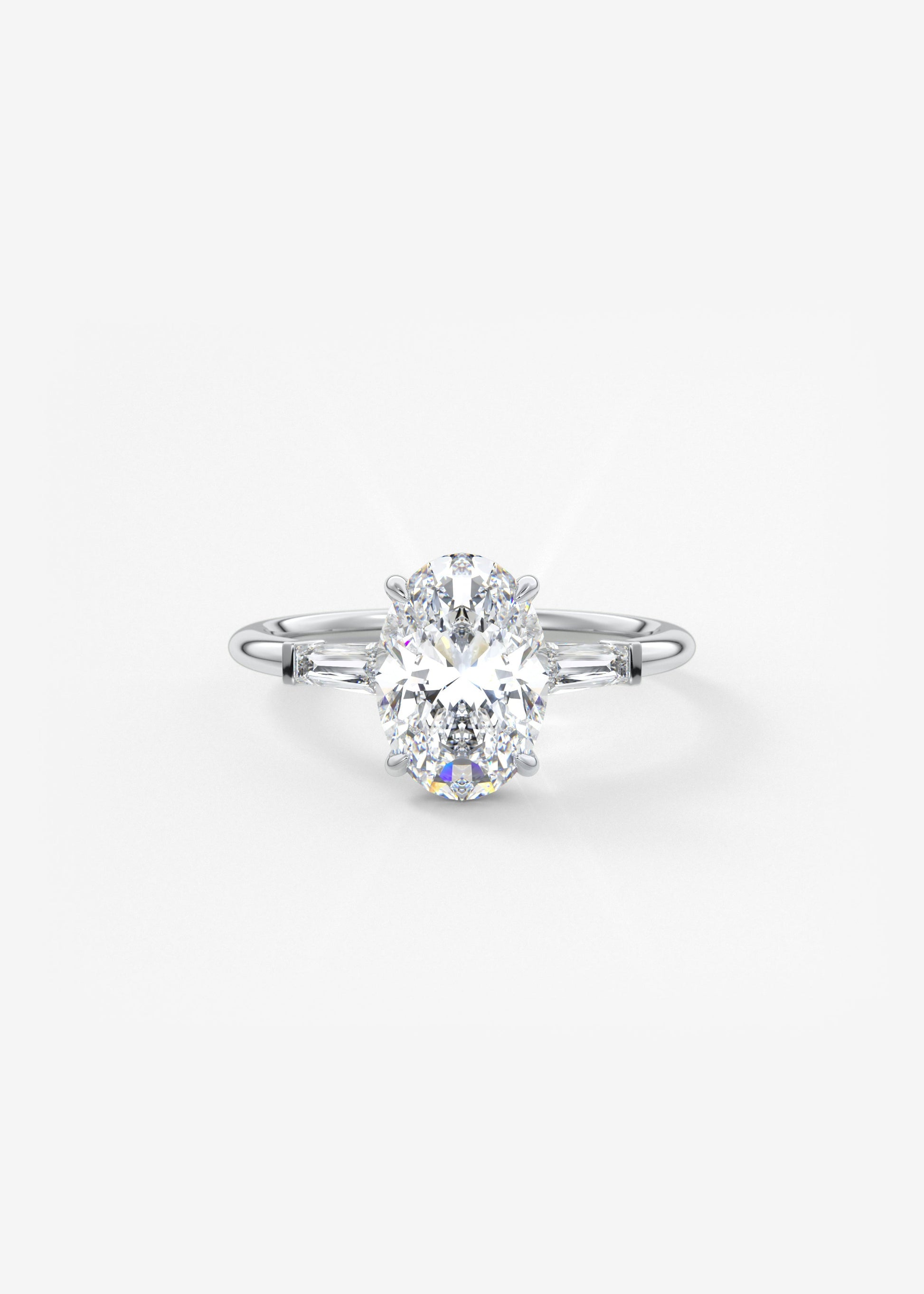 Oval Solitaire With Raised Basket Gallery Lab Grown Diamond Engagement Ring