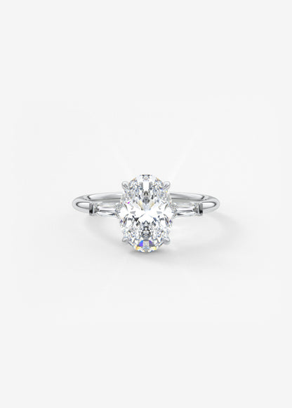 Oval Solitaire With Raised Basket Gallery Lab Grown Diamond Engagement Ring