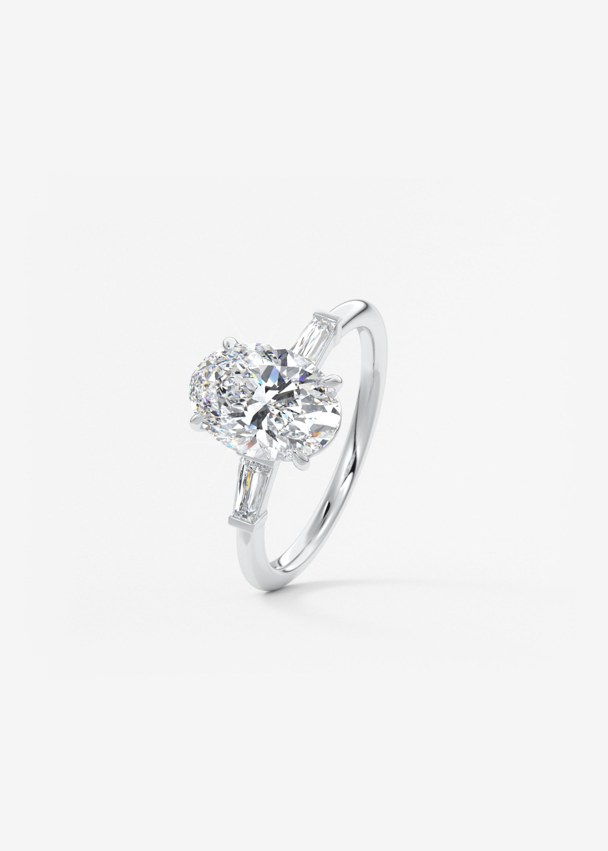 Oval Solitaire With Raised Basket Gallery Lab Grown Diamond Engagement Ring