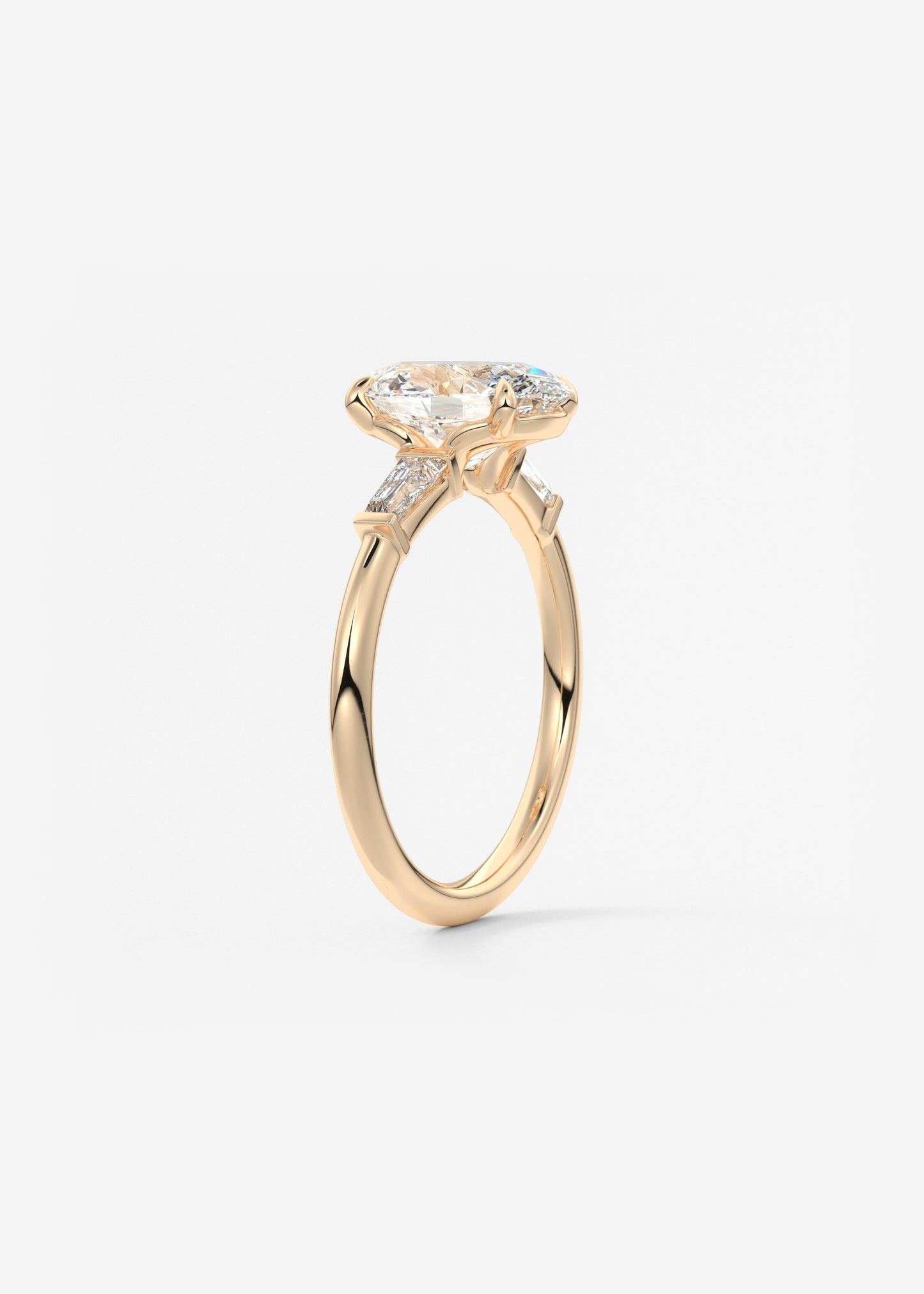 Oval Solitaire With Raised Basket Gallery Lab Grown Diamond Engagement Ring