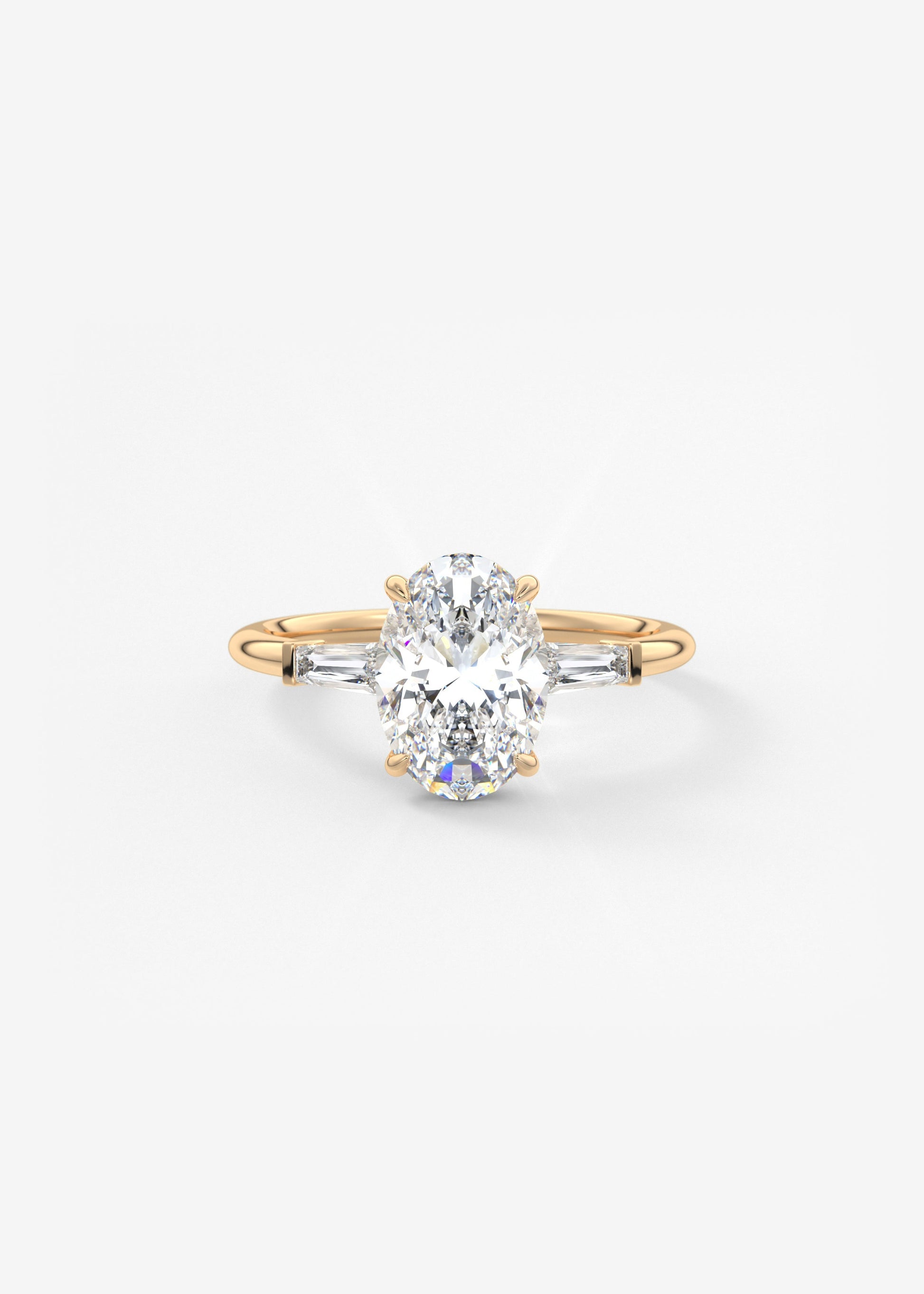Oval Solitaire With Raised Basket Gallery Lab Grown Diamond Engagement Ring