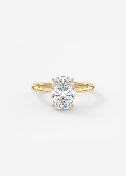 Oval Solitaire With Raised Basket Gallery Lab Grown Diamond Engagement Ring