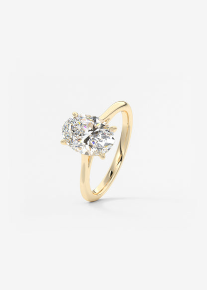 Oval Solitaire With Raised Basket Gallery Lab Grown Diamond Engagement Ring