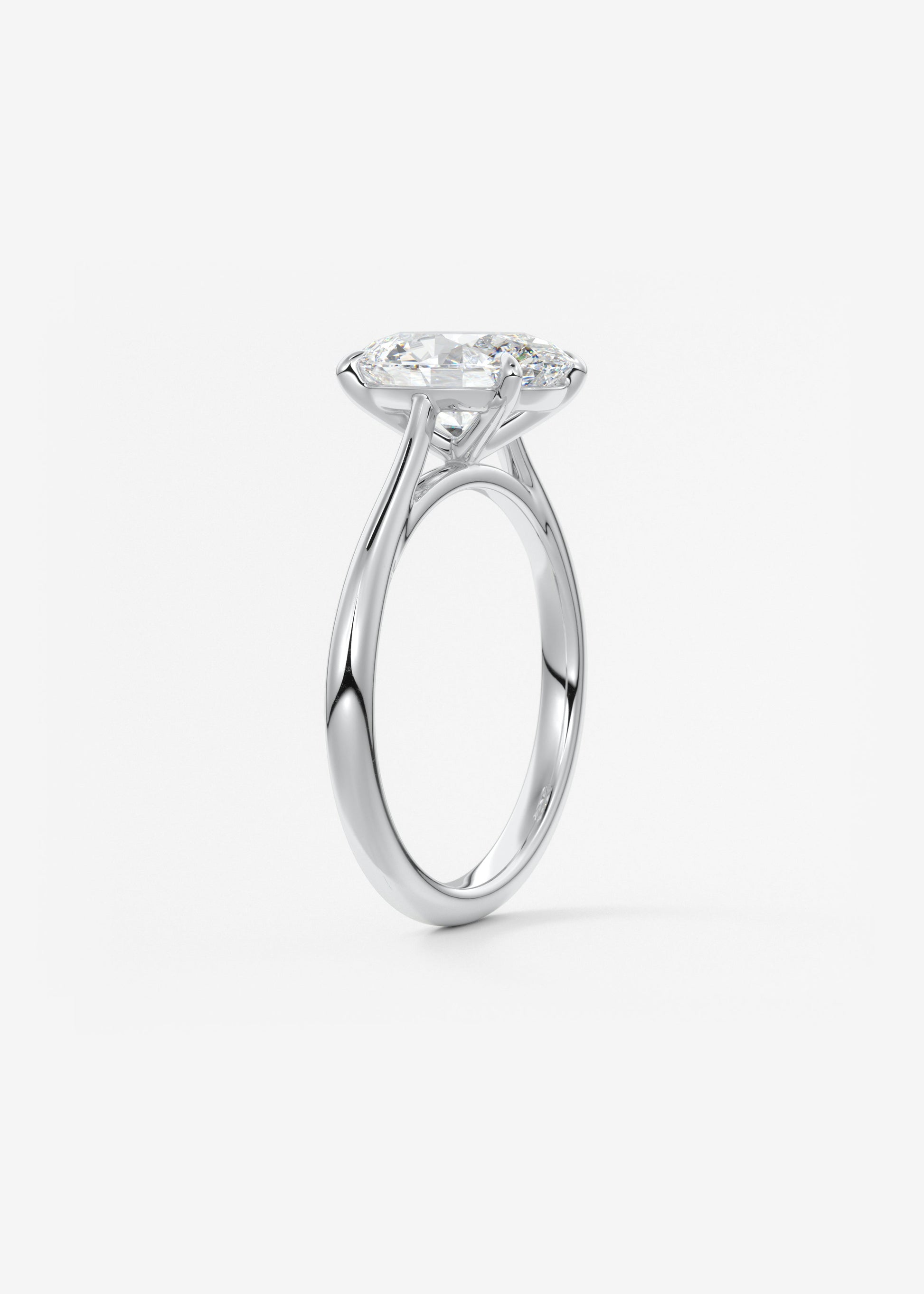 Oval Solitaire With Raised Basket Gallery Lab Grown Diamond Engagement Ring