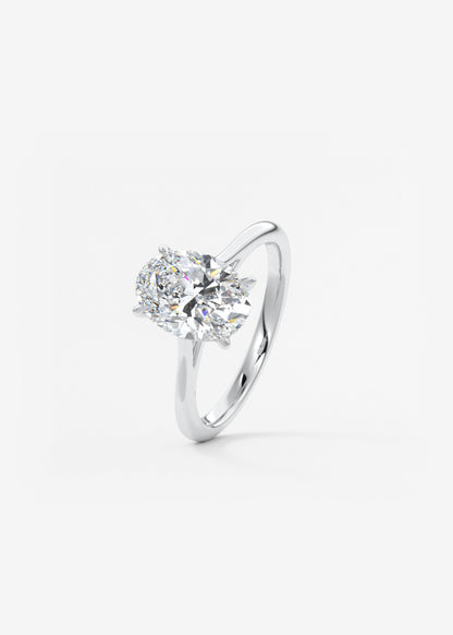 Oval Solitaire With Raised Basket Gallery Lab Grown Diamond Engagement Ring