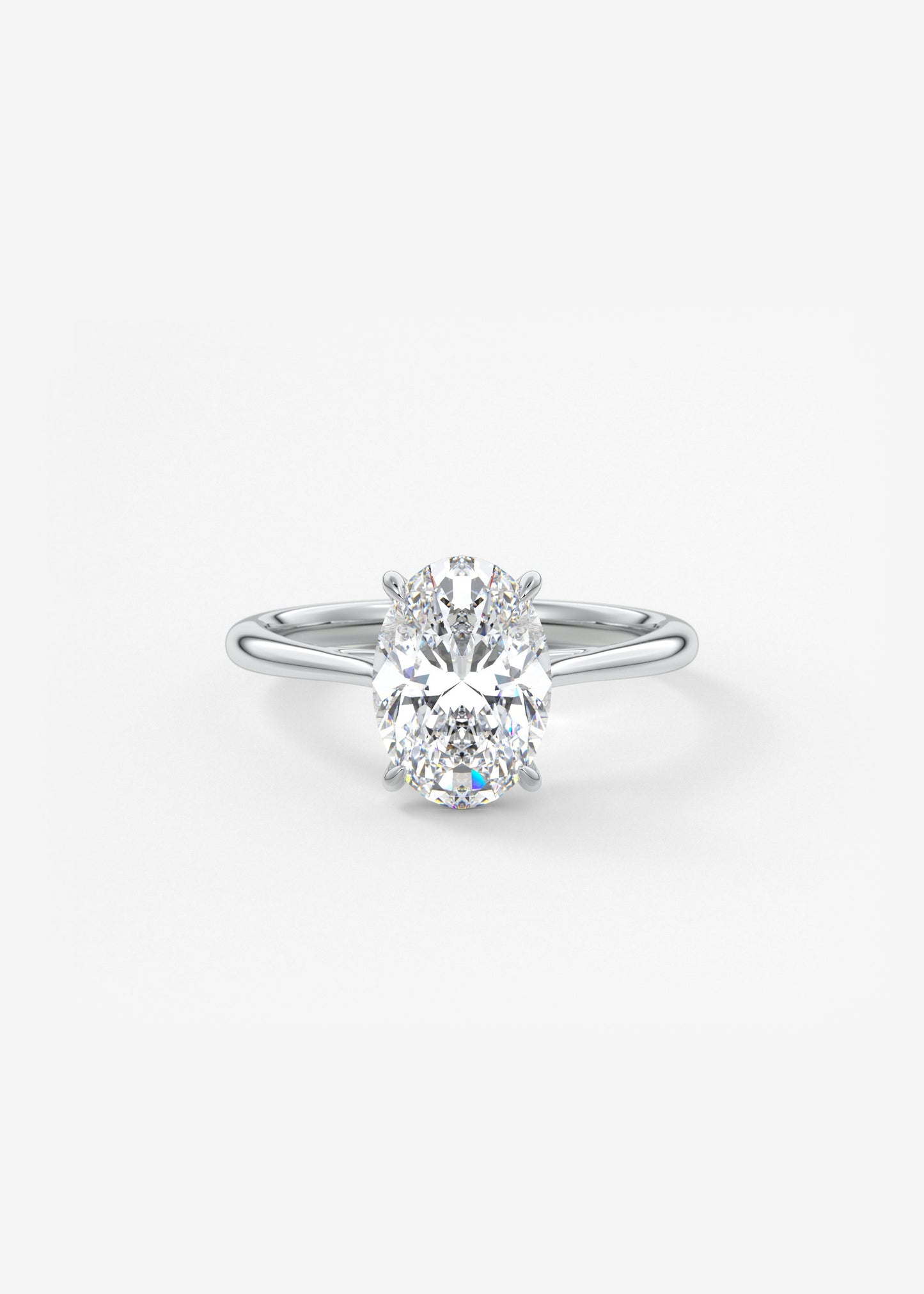 Oval Solitaire With Raised Basket Gallery Lab Grown Diamond Engagement Ring