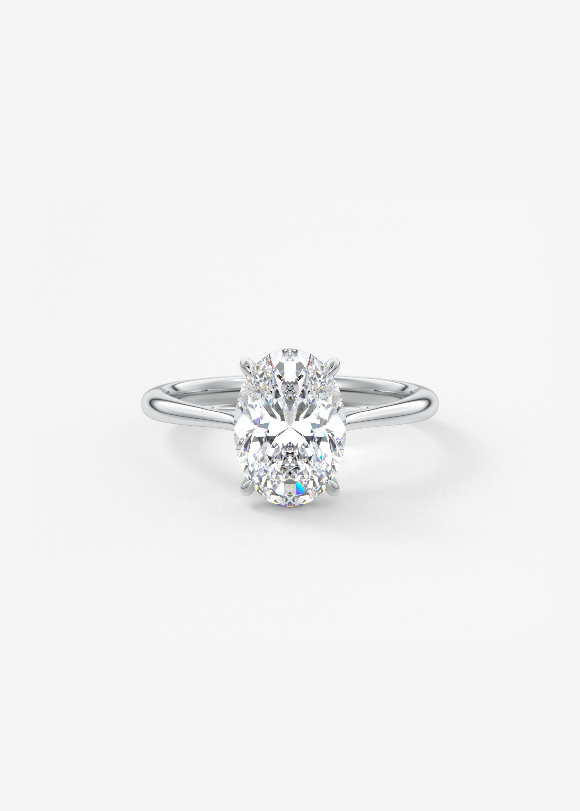 Oval Solitaire With Raised Basket Gallery Lab Grown Diamond Engagement Ring
