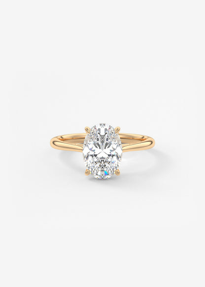 Oval Solitaire With Raised Basket Gallery Lab Grown Diamond Engagement Ring