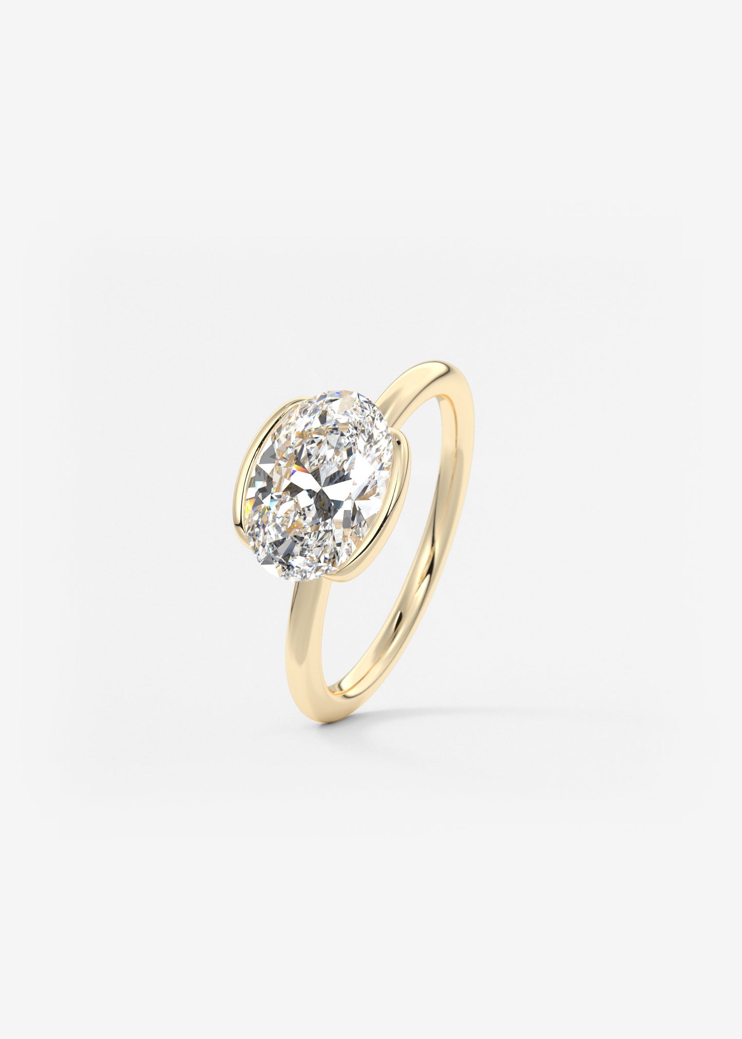 Oval Solitaire With Raised Basket Gallery Lab Grown Diamond Engagement Ring