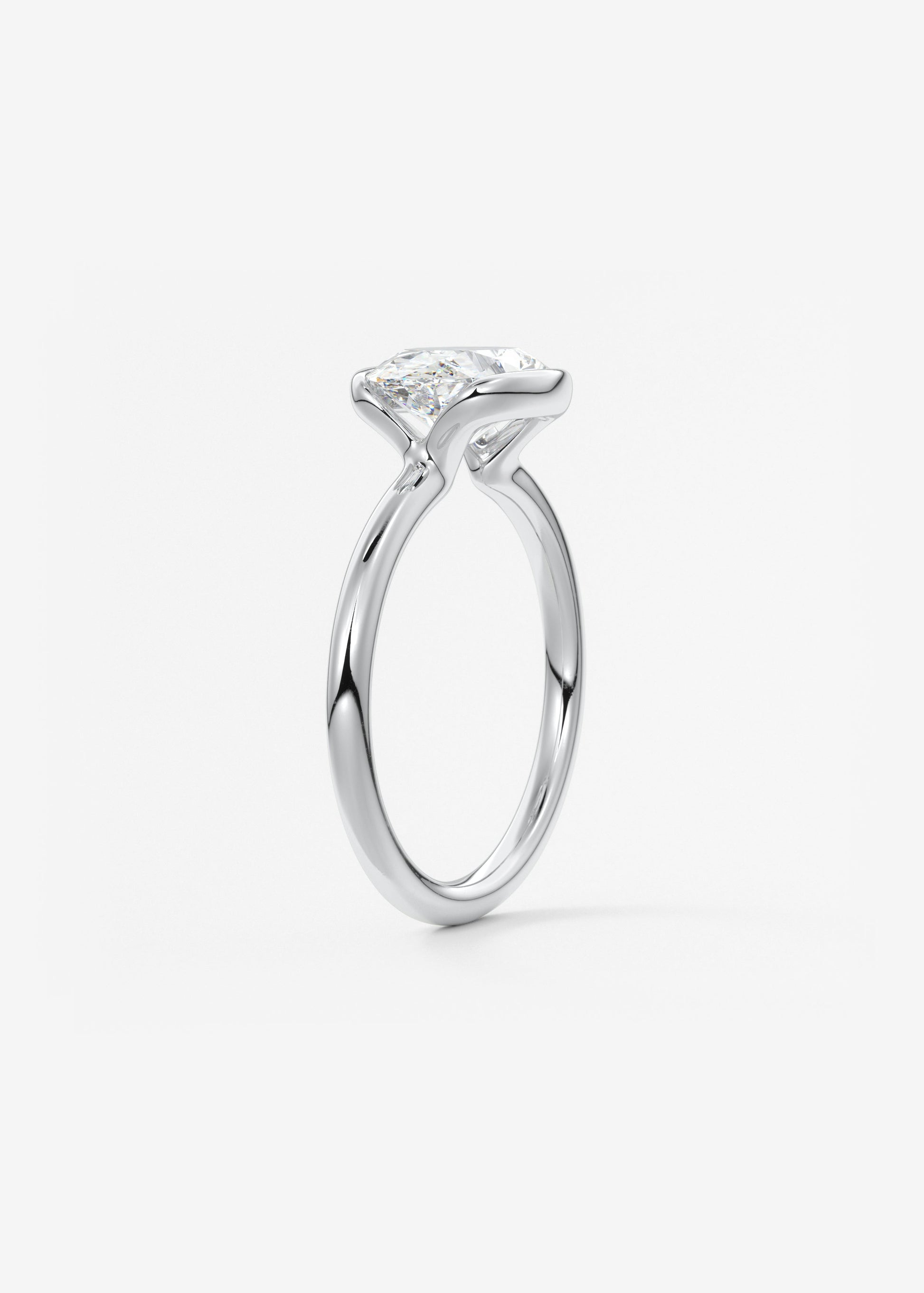 Oval Solitaire With Raised Basket Gallery Lab Grown Diamond Engagement Ring