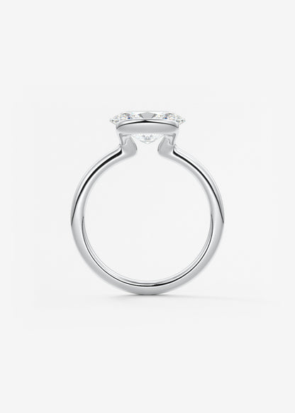 Oval Solitaire With Raised Basket Gallery Lab Grown Diamond Engagement Ring