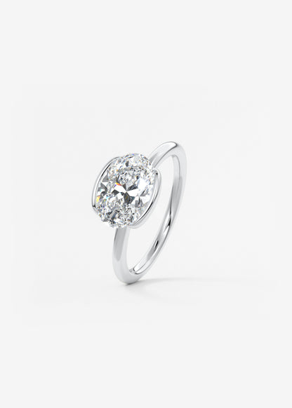 Oval Solitaire With Raised Basket Gallery Lab Grown Diamond Engagement Ring