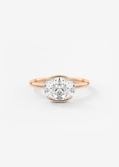 Oval Solitaire With Raised Basket Gallery Lab Grown Diamond Engagement Ring
