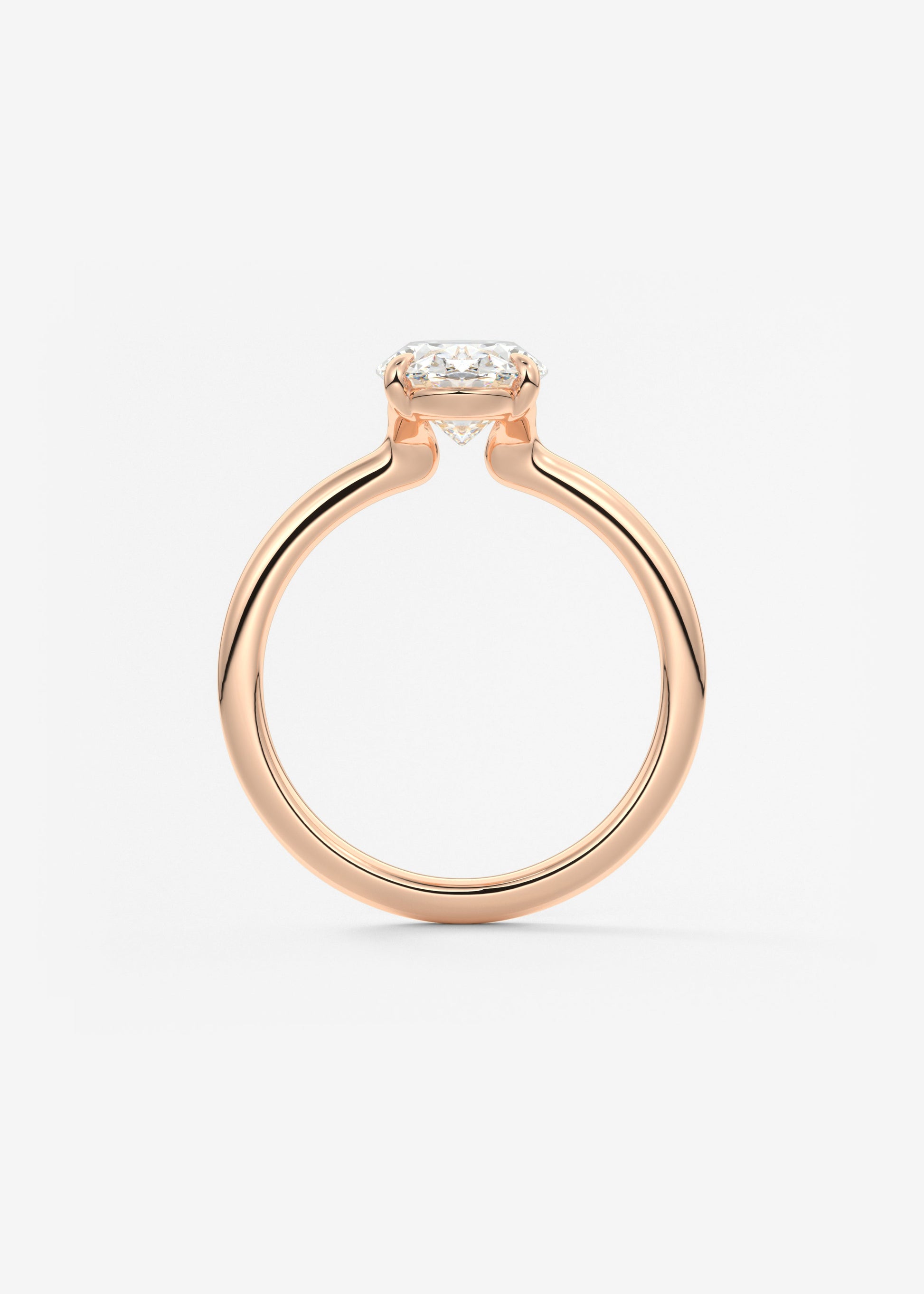 Oval Solitaire With Raised Basket Gallery Lab Grown Diamond Engagement Ring