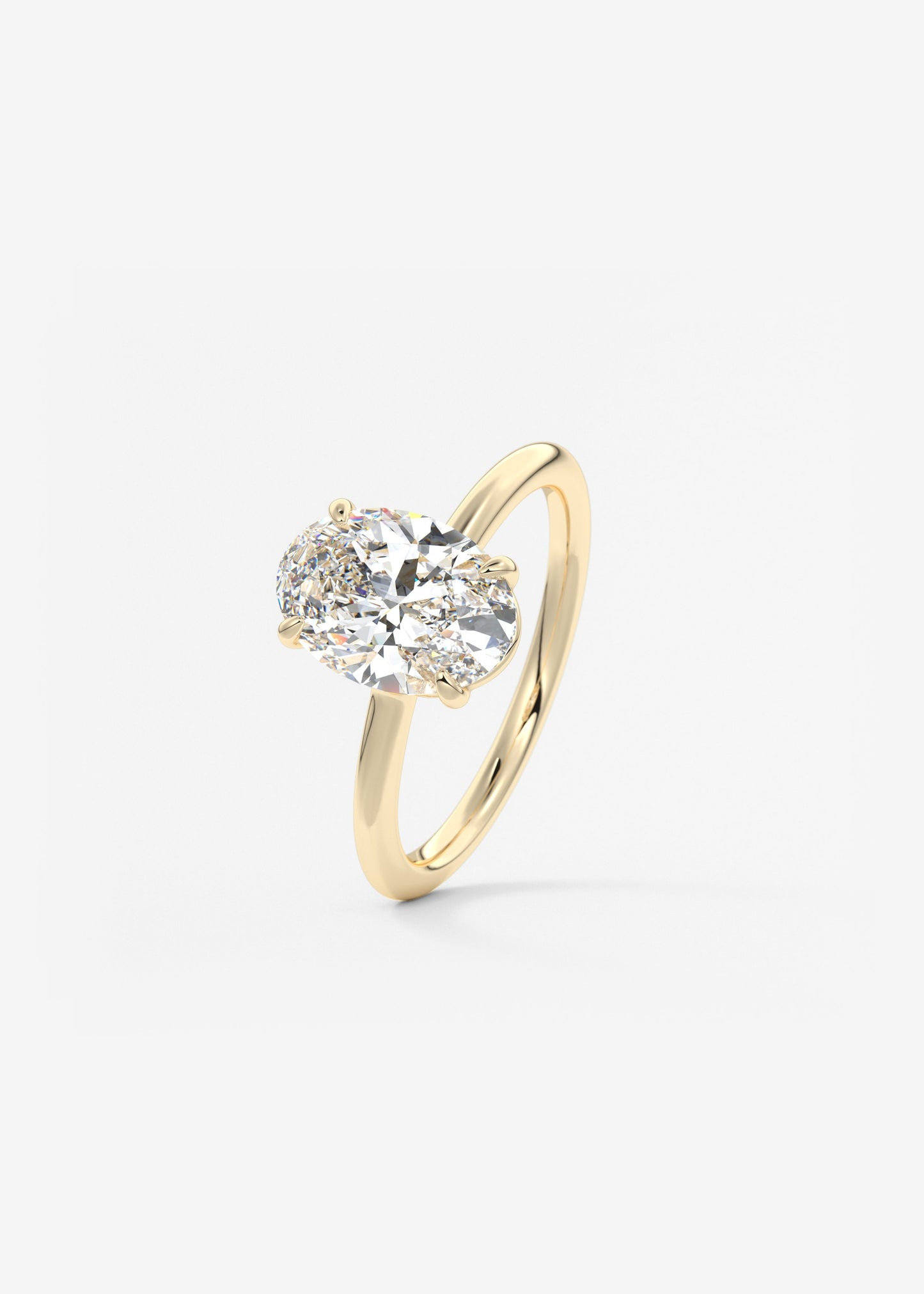 Oval Solitaire With Raised Basket Gallery Lab Grown Diamond Engagement Ring
