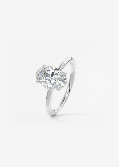 Oval Solitaire With Raised Basket Gallery Lab Grown Diamond Engagement Ring