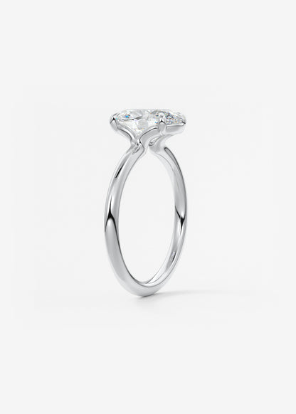 Oval Solitaire With Raised Basket Gallery Lab Grown Diamond Engagement Ring