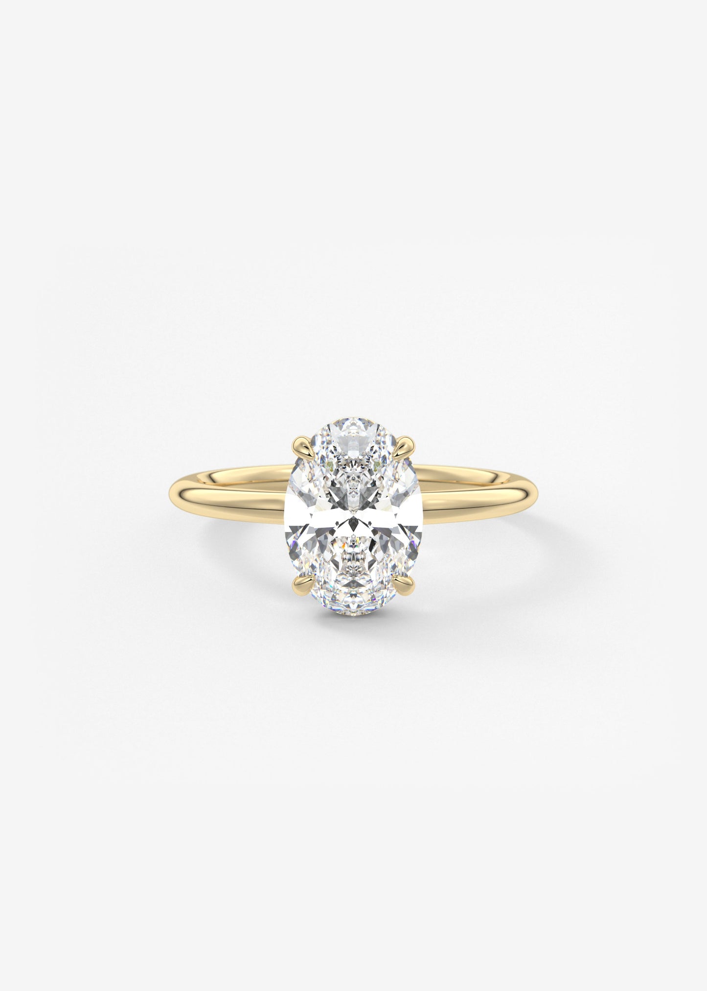 Oval Solitaire With Raised Basket Gallery Lab Grown Diamond Engagement Ring
