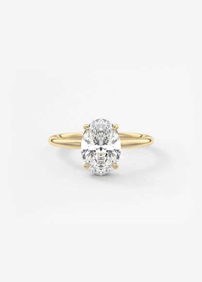 Oval Solitaire With Raised Basket Gallery Lab Grown Diamond Engagement Ring