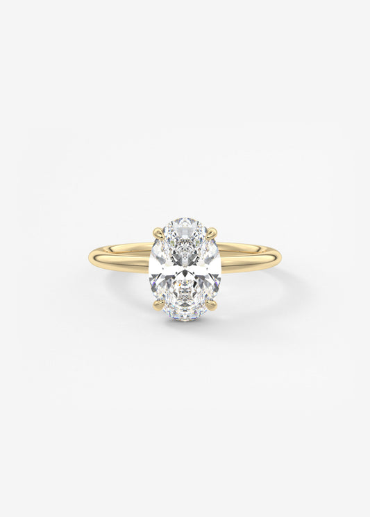 Oval Solitaire With Raised Basket Gallery Lab Grown Diamond Engagement Ring
