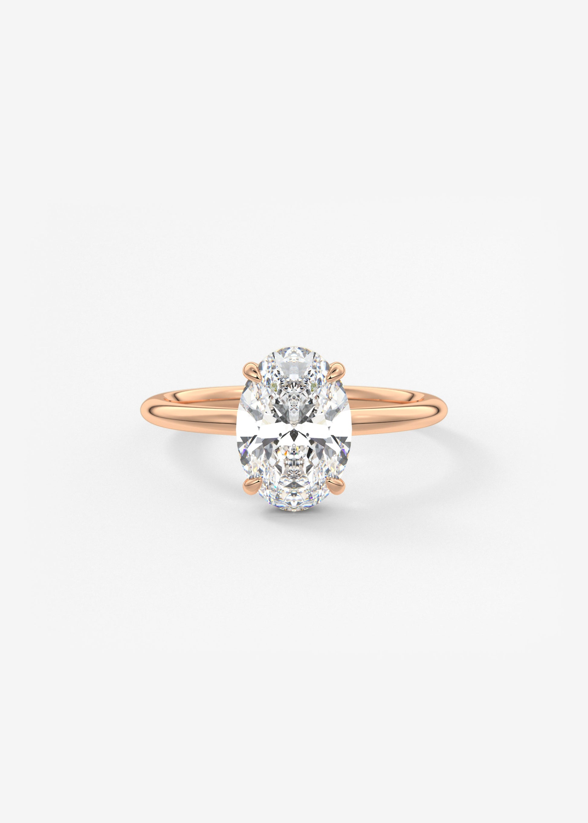 Oval Solitaire With Raised Basket Gallery Lab Grown Diamond Engagement Ring