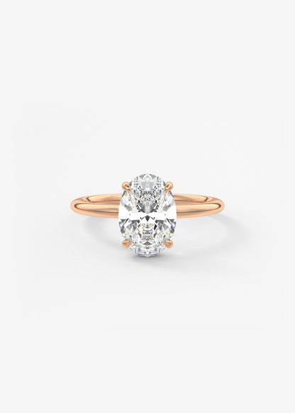 Oval Solitaire With Raised Basket Gallery Lab Grown Diamond Engagement Ring